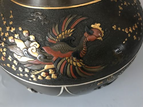 FINE JAPANESE ONLAID BRONZE VASE - ADDITIONAL PHOTO 9