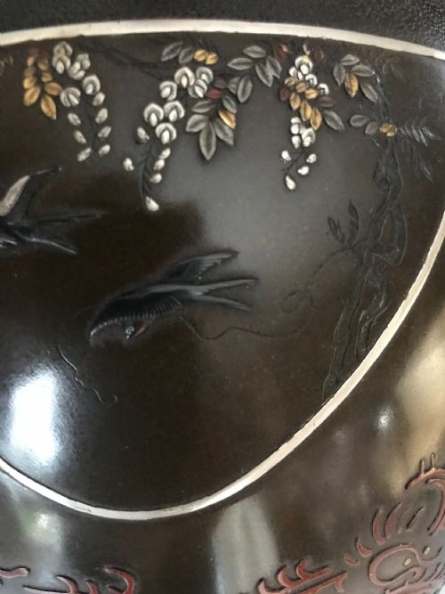 FINE JAPANESE ONLAID BRONZE VASE - ADDITIONAL PHOTO 12
