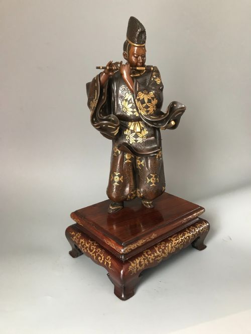 japanese bronze figure of yorimasa - CATEGORY: ANTIQUE SCULPTURES - DATED 1890