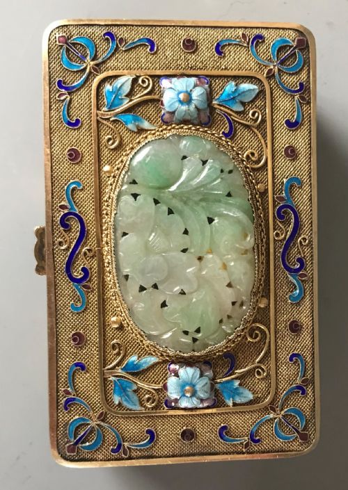 CHINESE SILVER ENAMEL AND HARDSTONE BOXES - ADDITIONAL PHOTO 4