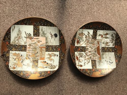 large japanese kutani porcelain chargers - CATEGORY: ANTIQUE CERAMICS - DATED 1890