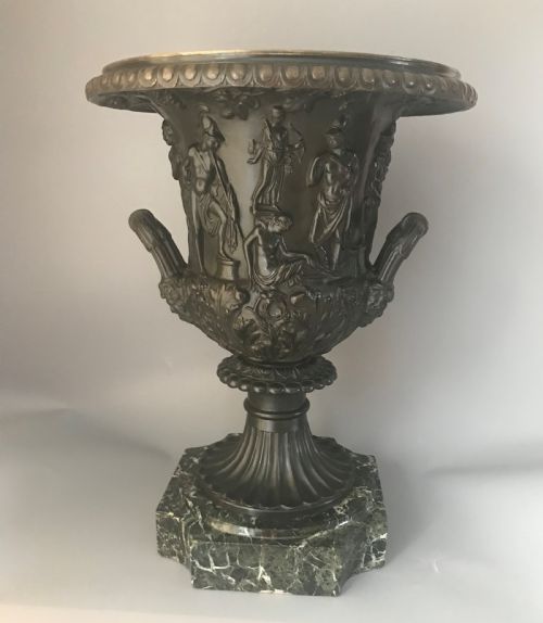 large antique classical bronze urn - CATEGORY: ANTIQUE METAL - DATED 1870