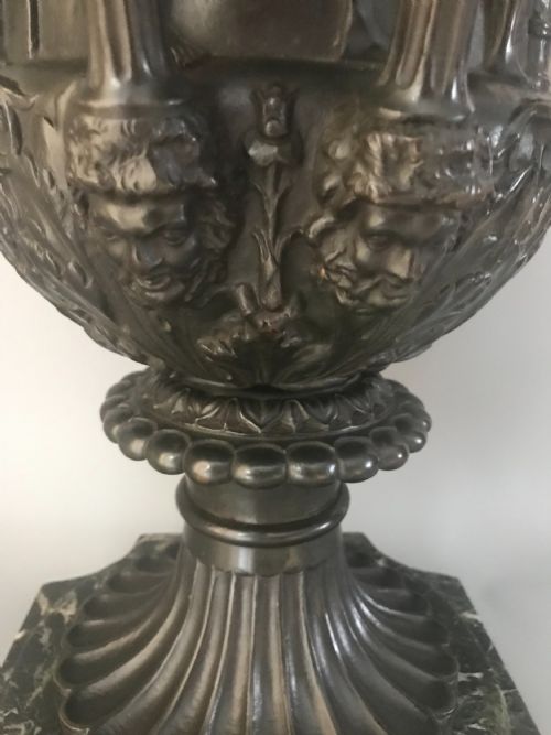 LARGE ANTIQUE CLASSICAL BRONZE URN - ADDITIONAL PHOTO 2