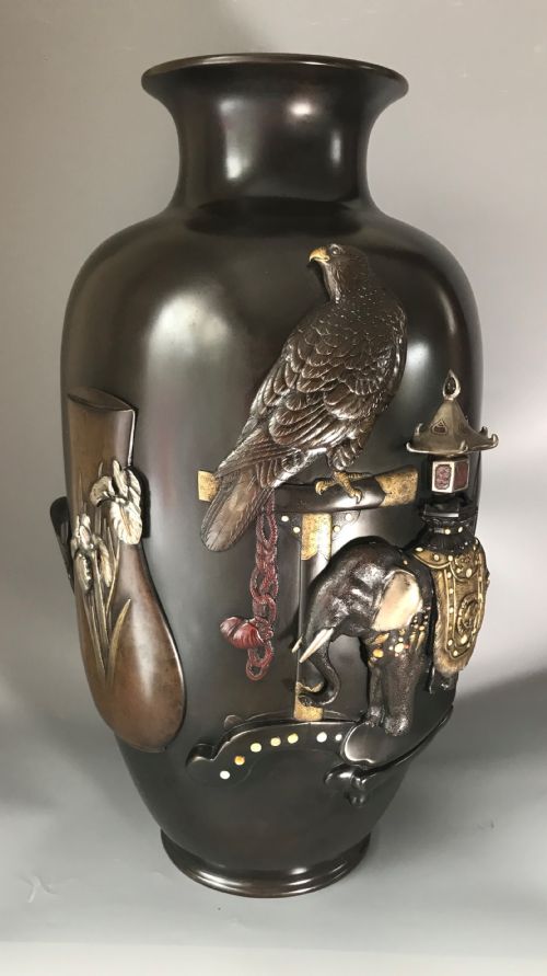 LARGE JAPANESE BRONZE VASE BY GENRYUSAI SEIYA - ADDITIONAL PHOTO 2