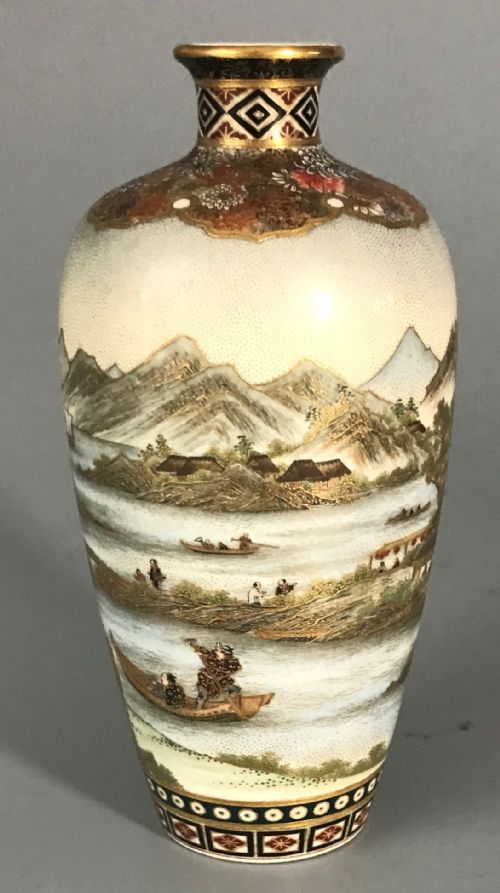JAPANESE SATSUMA VASE BY YABU MEIZAN - ADDITIONAL PHOTO 1