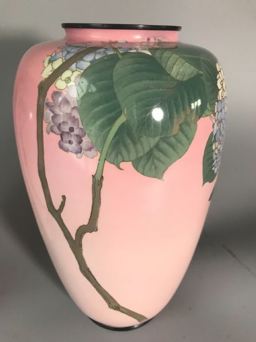 BEAUTIFUL PAIR JAPANESE CLOISONNE VASES - ADDITIONAL PHOTO 2