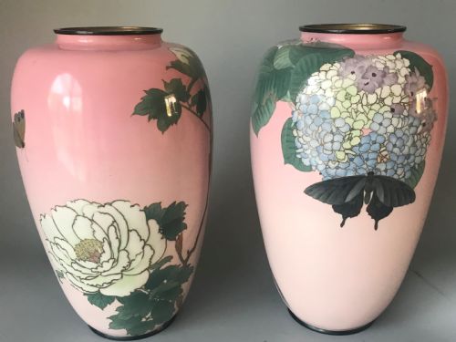 BEAUTIFUL PAIR JAPANESE CLOISONNE VASES - ADDITIONAL PHOTO 6