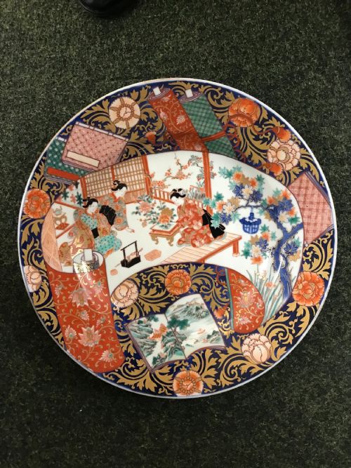 large fine antique japanese imari platecharger - CATEGORY: ANTIQUE PLATES - DATED 1890