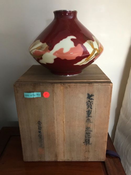 LARGE JAPANESE SILVER MOUNTED CLOISONNE VASE BY ANDO - ADDITIONAL PHOTO 3