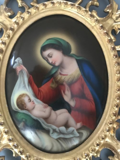 PAIR 19THC FLORENTINE PAINTED PORCELAIN PLAQUES - ADDITIONAL PHOTO 1