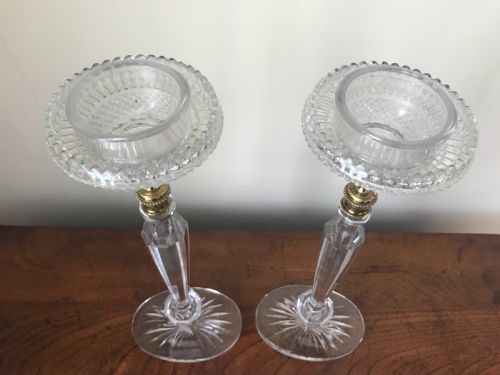 PAIR OF CRYSTAL CRICKLIGHT NIGHTLIGHTS ON STANDS - ADDITIONAL PHOTO 1