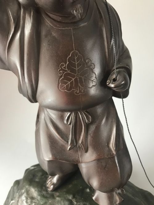 LARGE JAPANESE BRONZE OKIMONO OF EBISU - ADDITIONAL PHOTO 3