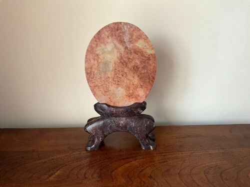 CHINESE CARVED SOAPSTONE TABLE SCREEN - ADDITIONAL PHOTO 1