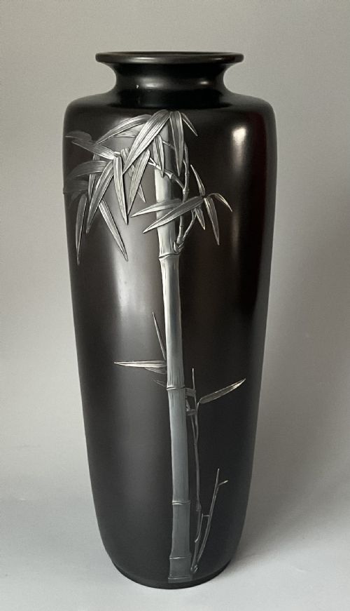 large japanese inlaid bronze vase - CATEGORY: ANTIQUE METAL - DATED 1890
