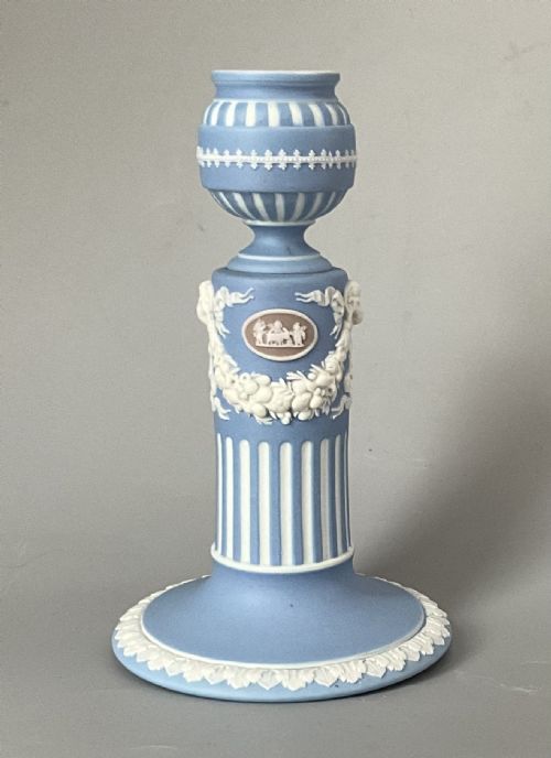 wedgwood antique jasperware candlestick - CATEGORY: ANTIQUE CERAMICS - DATED 1890