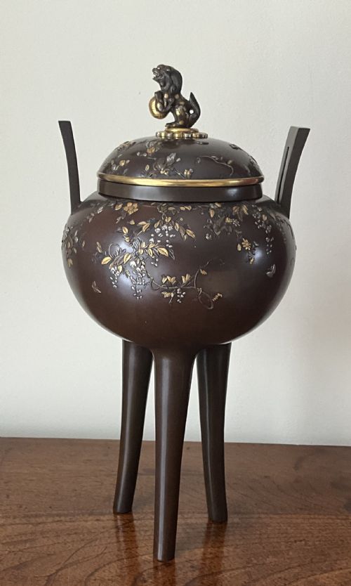 LARGE JAPANESE INLAID BRONZE VASE - ADDITIONAL PHOTO 3