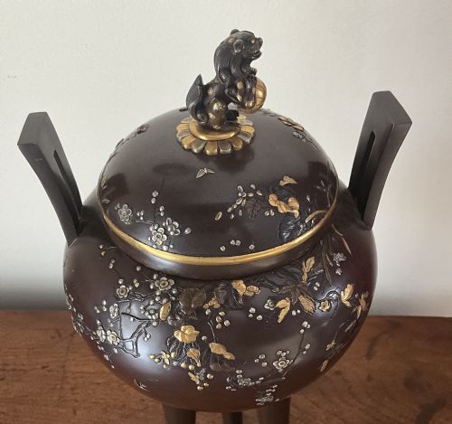 LARGE JAPANESE INLAID BRONZE VASE - ADDITIONAL PHOTO 4