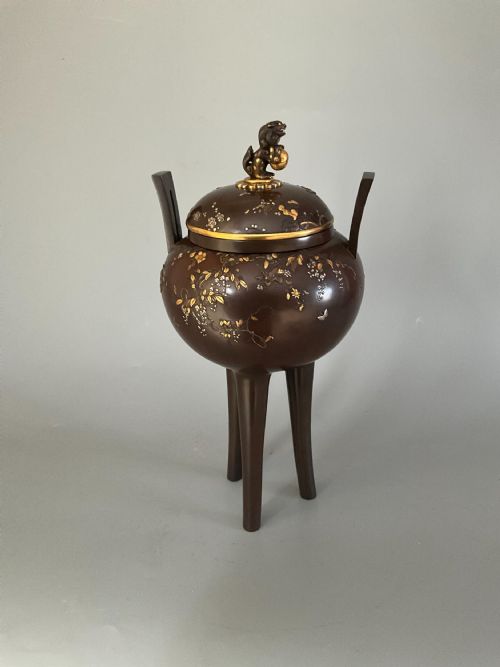 LARGE JAPANESE INLAID BRONZE VASE - ADDITIONAL PHOTO 2