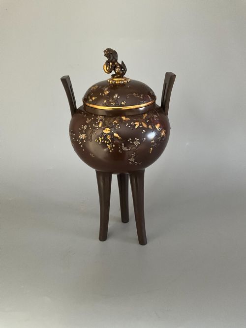 LARGE JAPANESE INLAID BRONZE VASE - ADDITIONAL PHOTO 1