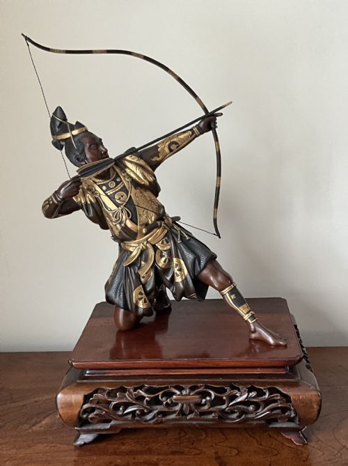 large japanese bronze archer by yoshimitsu - CATEGORY: ANTIQUE SCULPTURES - DATED 1890