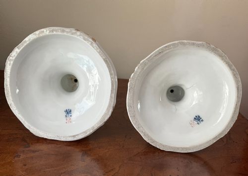 LARGE PAIR KPM PORCELAIN CANDLESTICKS - ADDITIONAL PHOTO 2