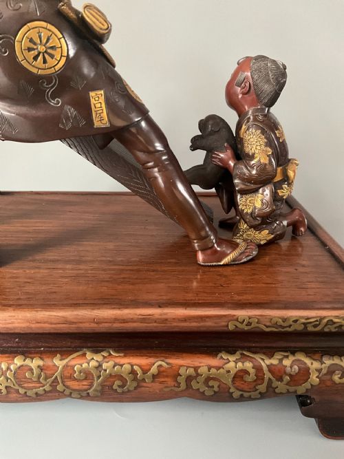 FINE LARGE JAPANESE BRONZE GROUP BY MIYAO EISUKE - ADDITIONAL PHOTO 2