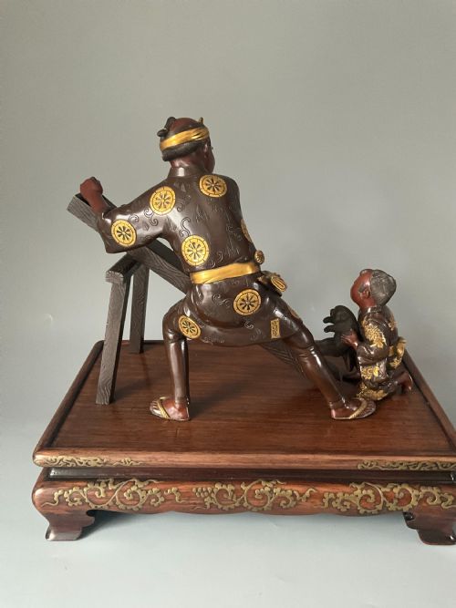 FINE LARGE JAPANESE BRONZE GROUP BY MIYAO EISUKE - ADDITIONAL PHOTO 3