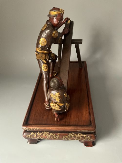 FINE LARGE JAPANESE BRONZE GROUP BY MIYAO EISUKE - ADDITIONAL PHOTO 4