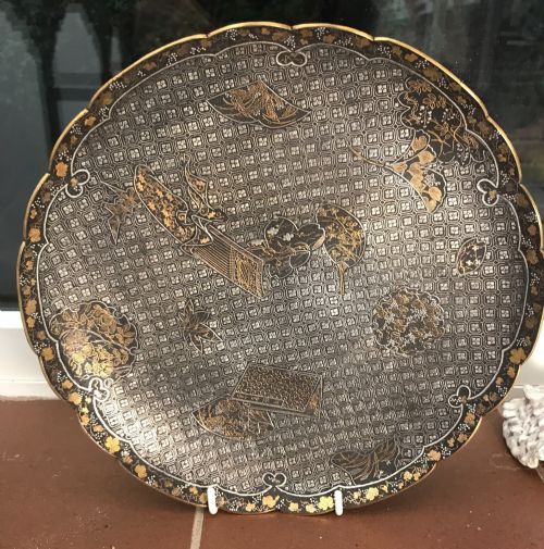 LARGE JAPANESE INLAID IRON PLAQUE BY KOMAI - ADDITIONAL PHOTO 3