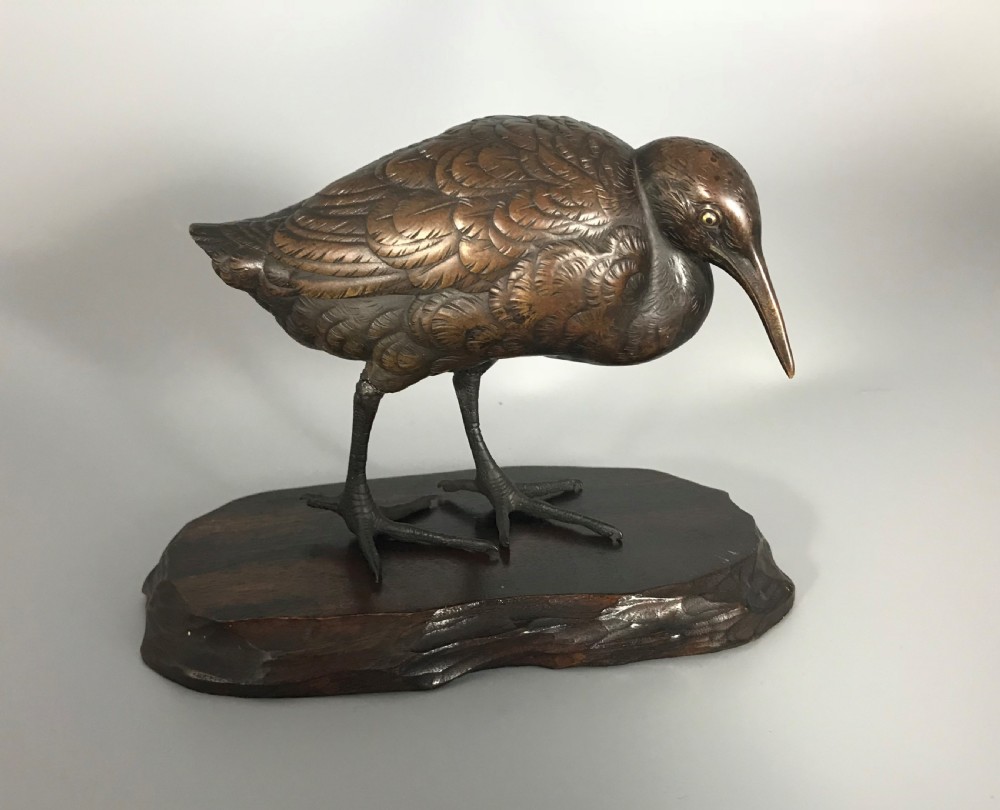 19thC. Japanese bronze of a Bittern.