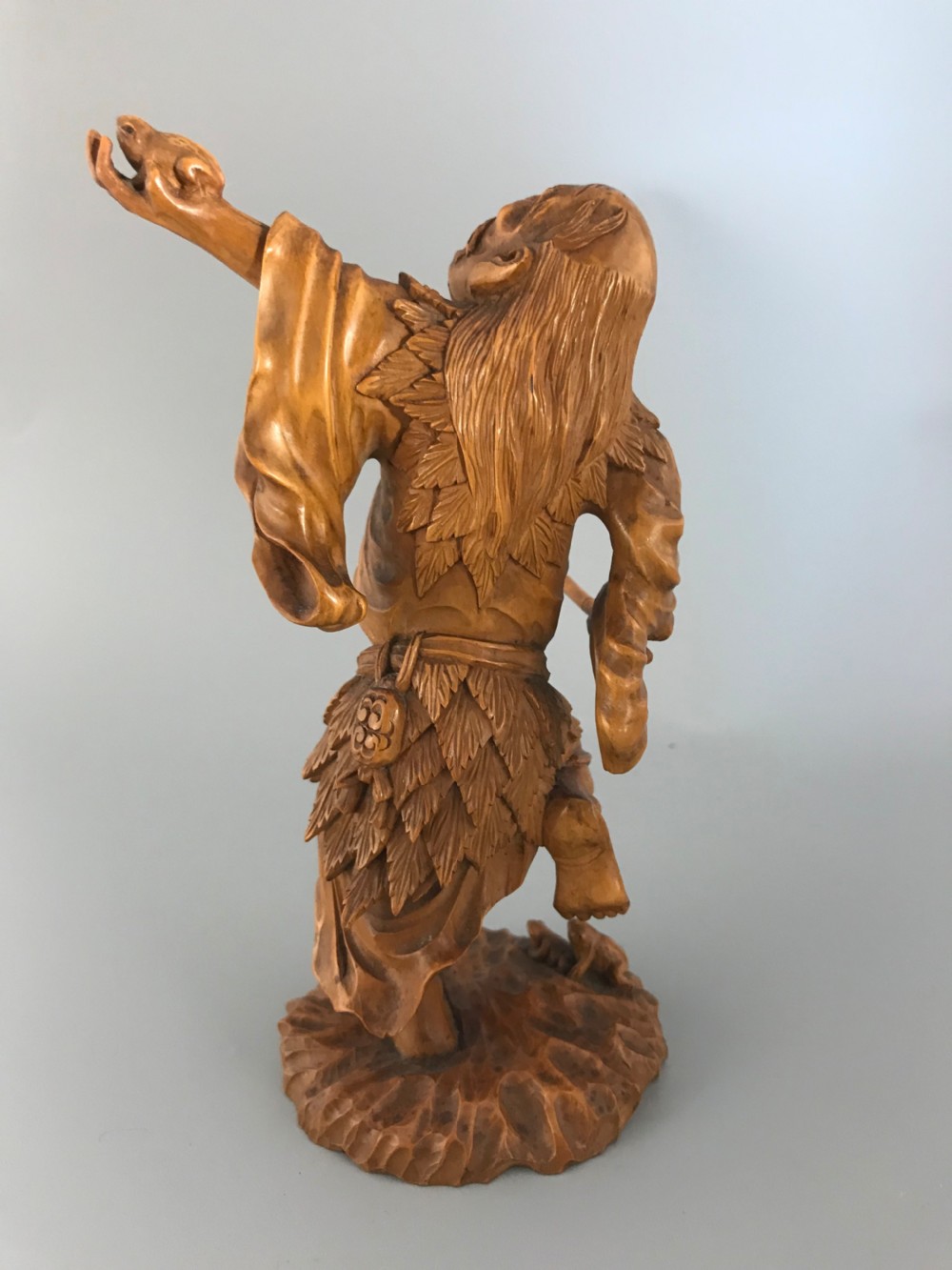 Japanese Boxwood Okimono of Gama Sennin. View IV