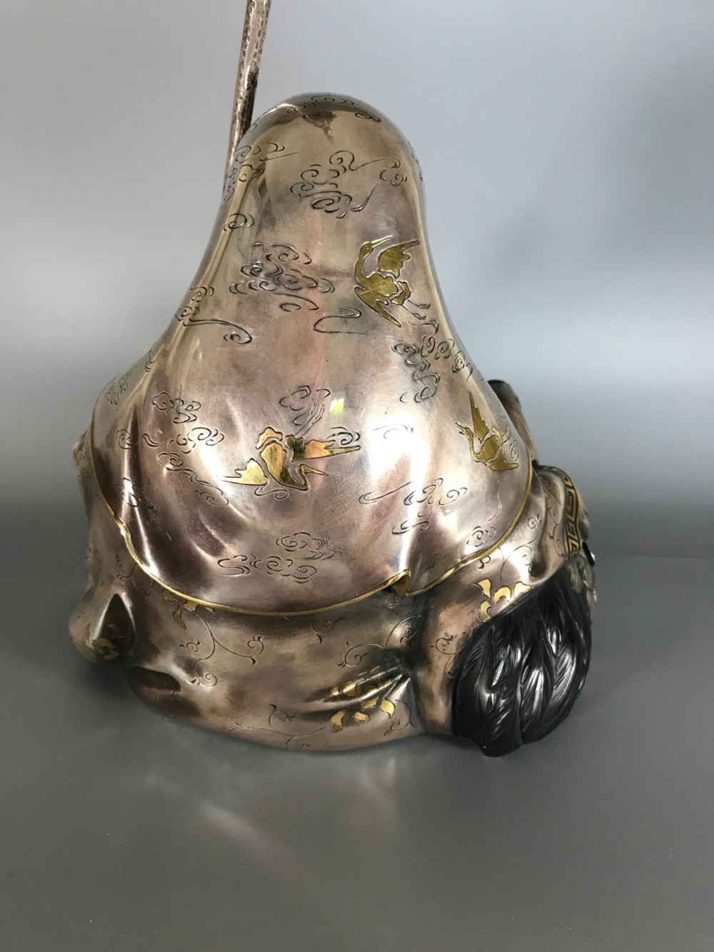 ANTIQUE JAPANESE SILVER FIGURE of JUROJIN View IV