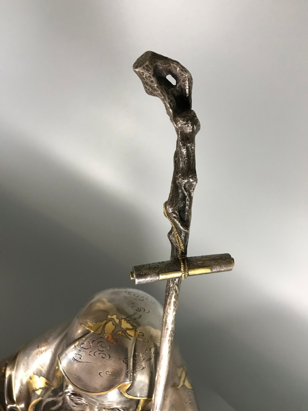 ANTIQUE JAPANESE SILVER FIGURE of JUROJIN View VII