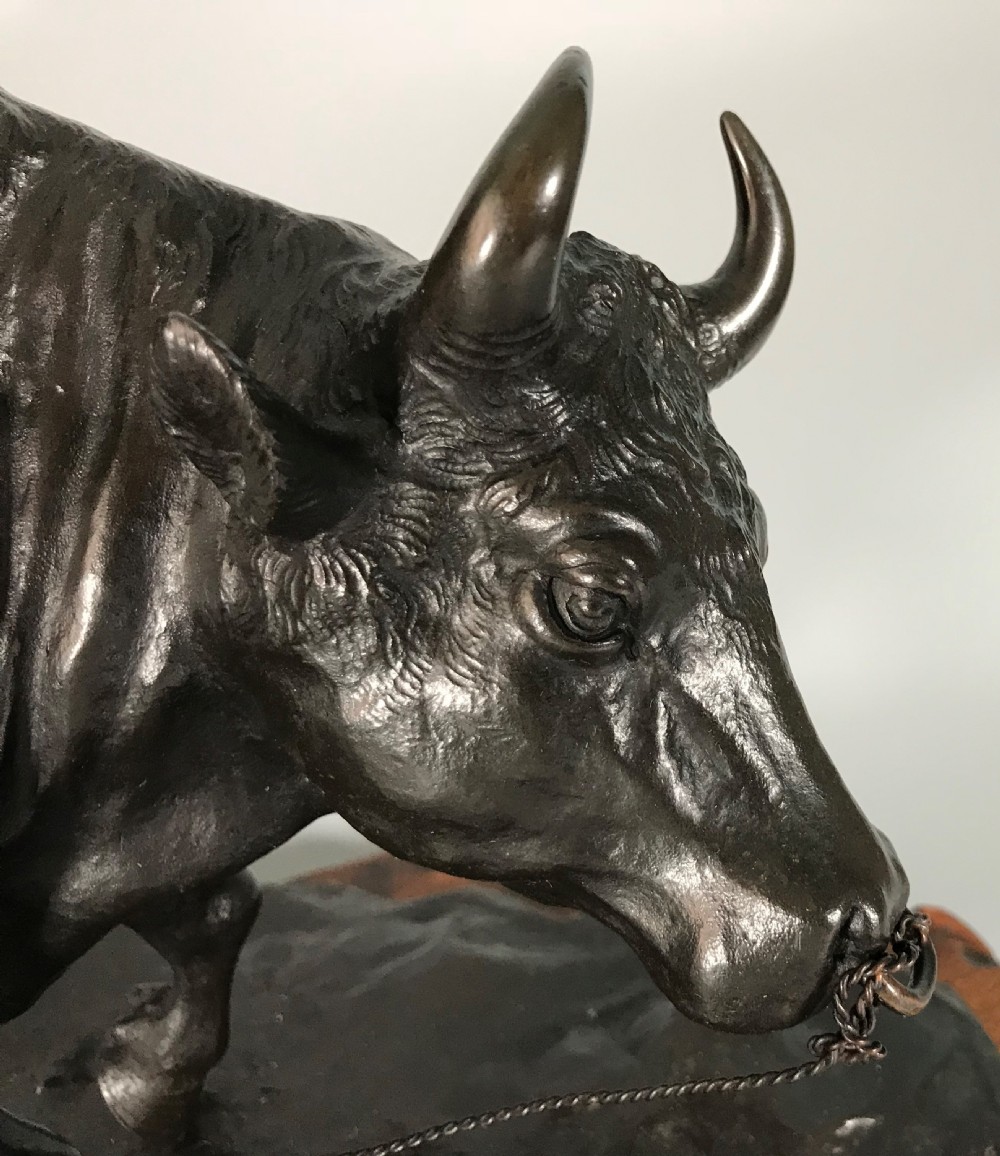 LARGE ANTIQUE JAPANESE BRONZE WATER BUFFALO View V