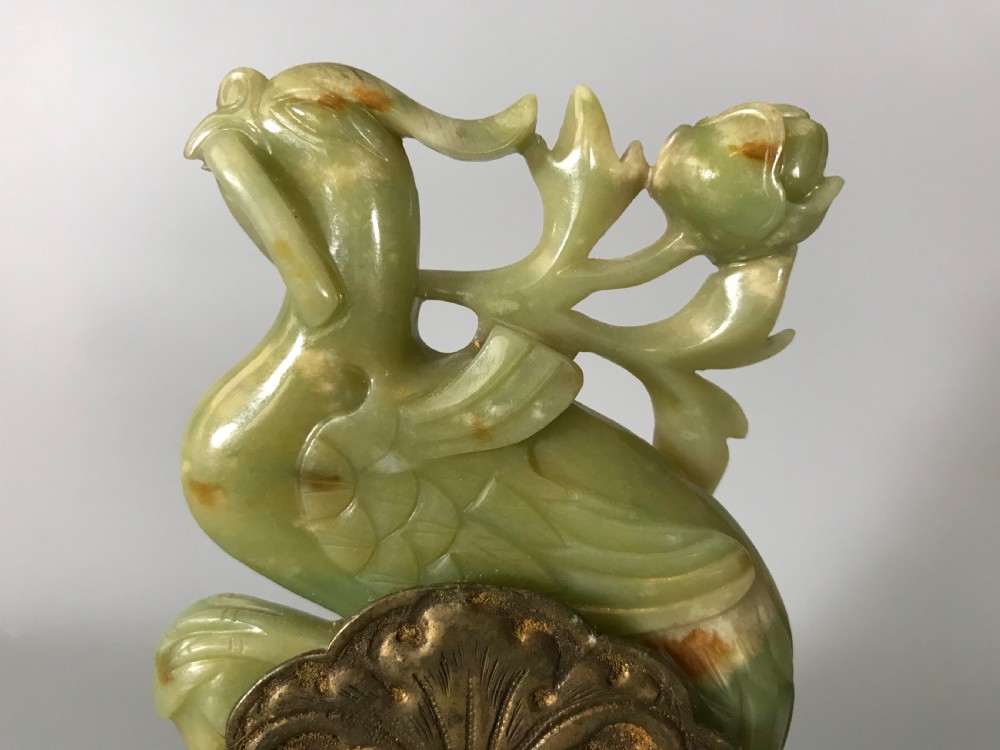 PAIR CHINESE NEPHRITE/JADE PHOENIX BIRDS View VIII