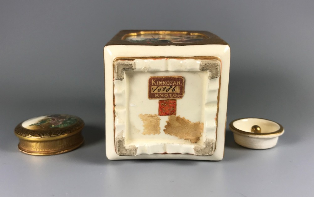 ANTIQUE JAPANESE SATSUMA KINKOZAN CADDY View VIII