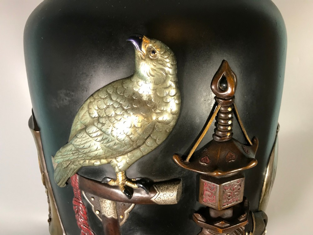 MASSIVE JAPANESE BRONZE VASE  View II