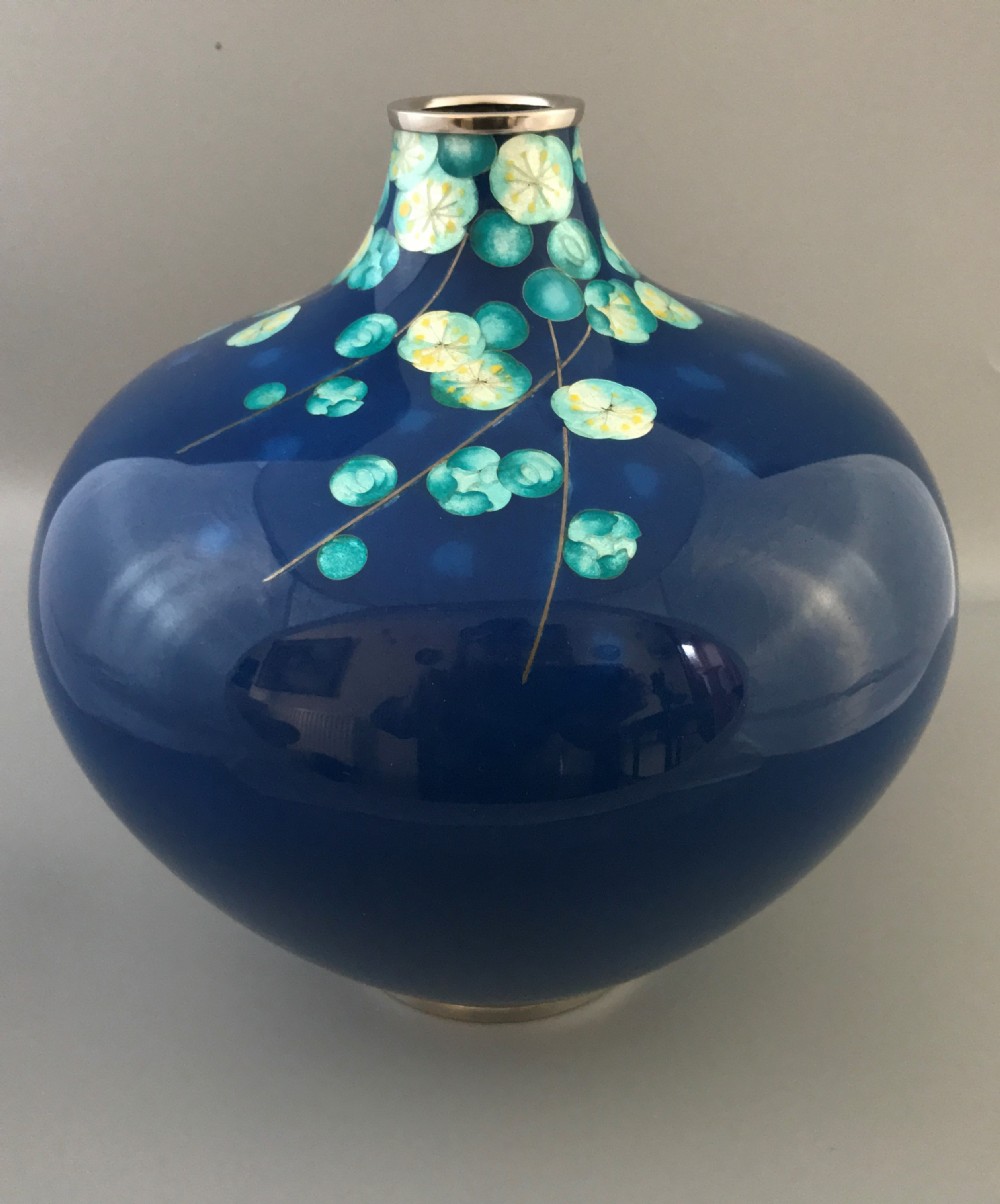 JAPANESE CLOISONNE VASE by TAMURA.