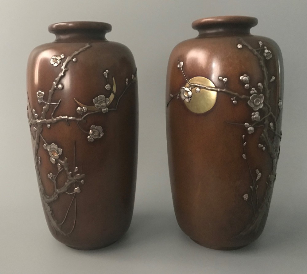 JAPANESE BRONZE VASES by NOGAWA View II