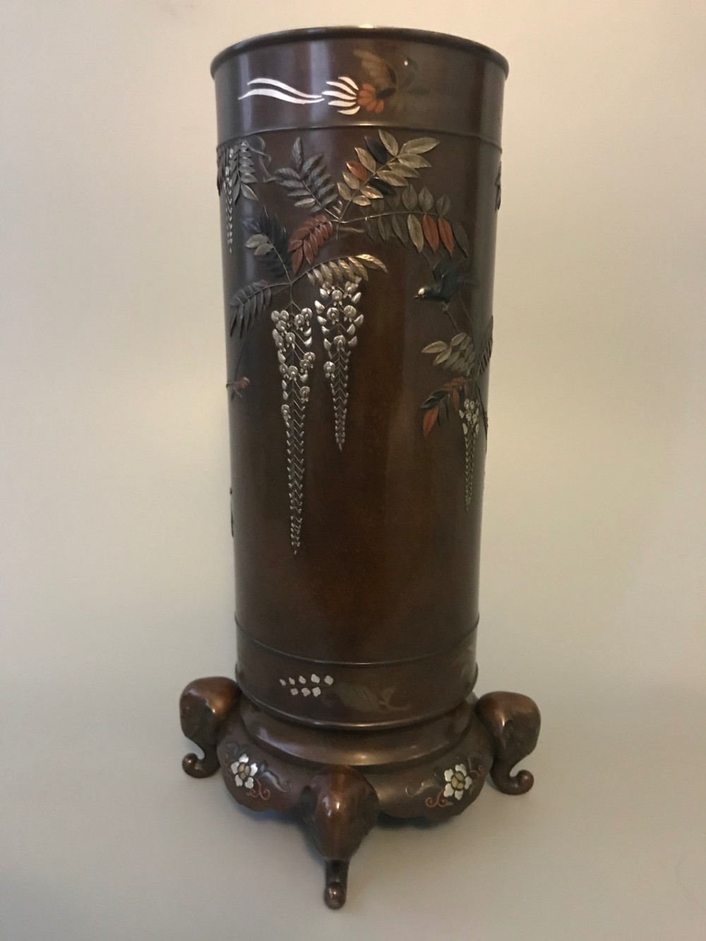 LARGE JAPANESE BRONZE VASE by NOGAWA.