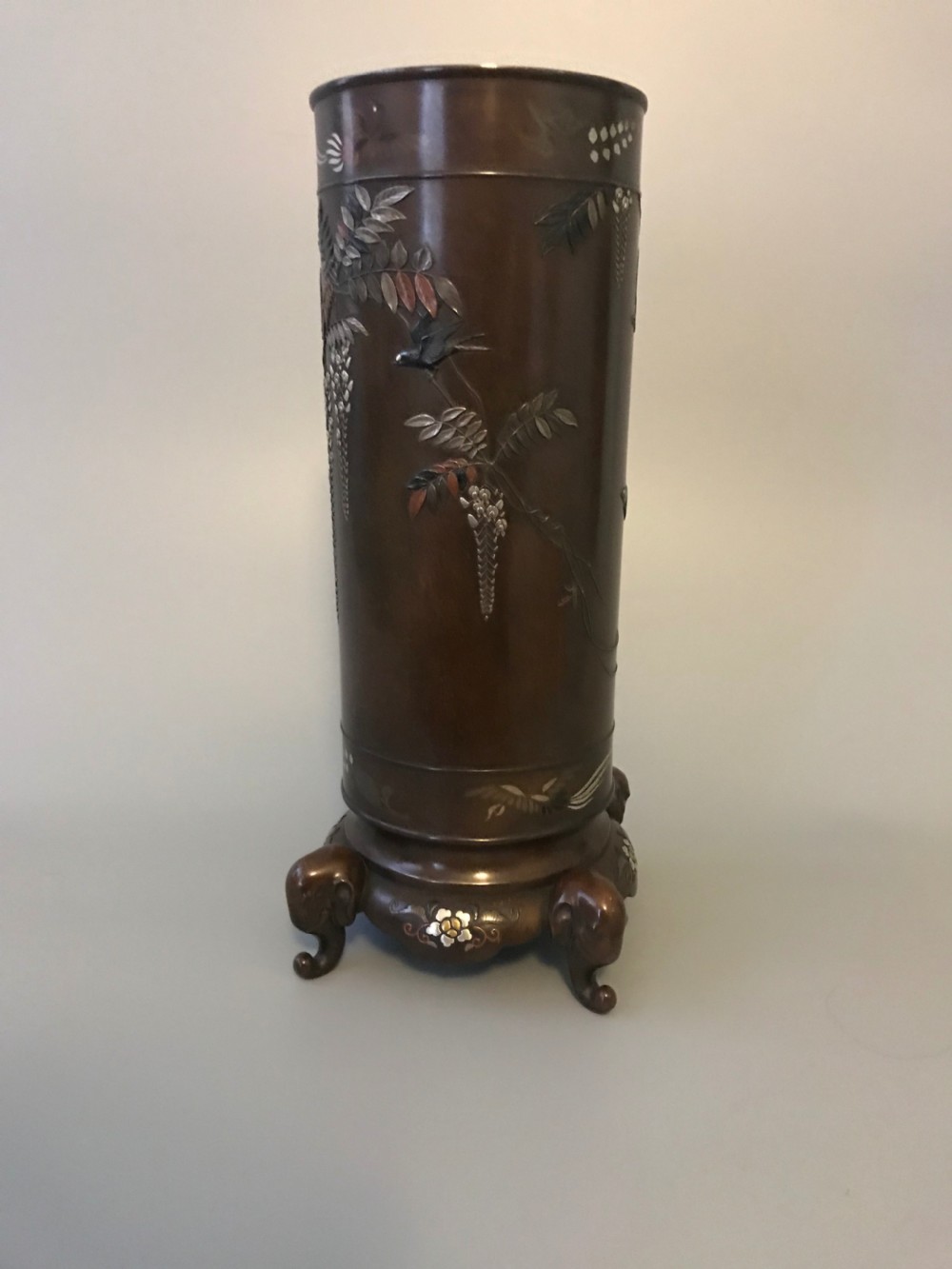 LARGE JAPANESE BRONZE VASE by NOGAWA. View III