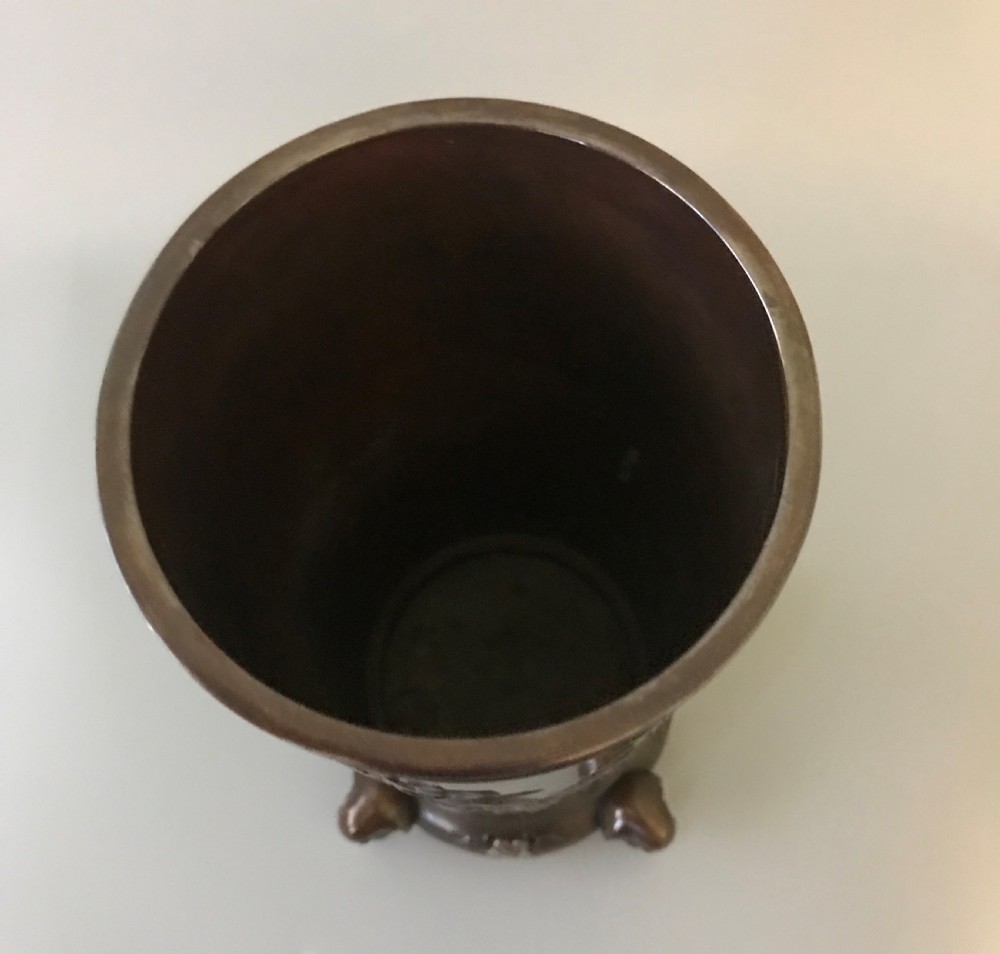 LARGE JAPANESE BRONZE VASE by NOGAWA. View IX