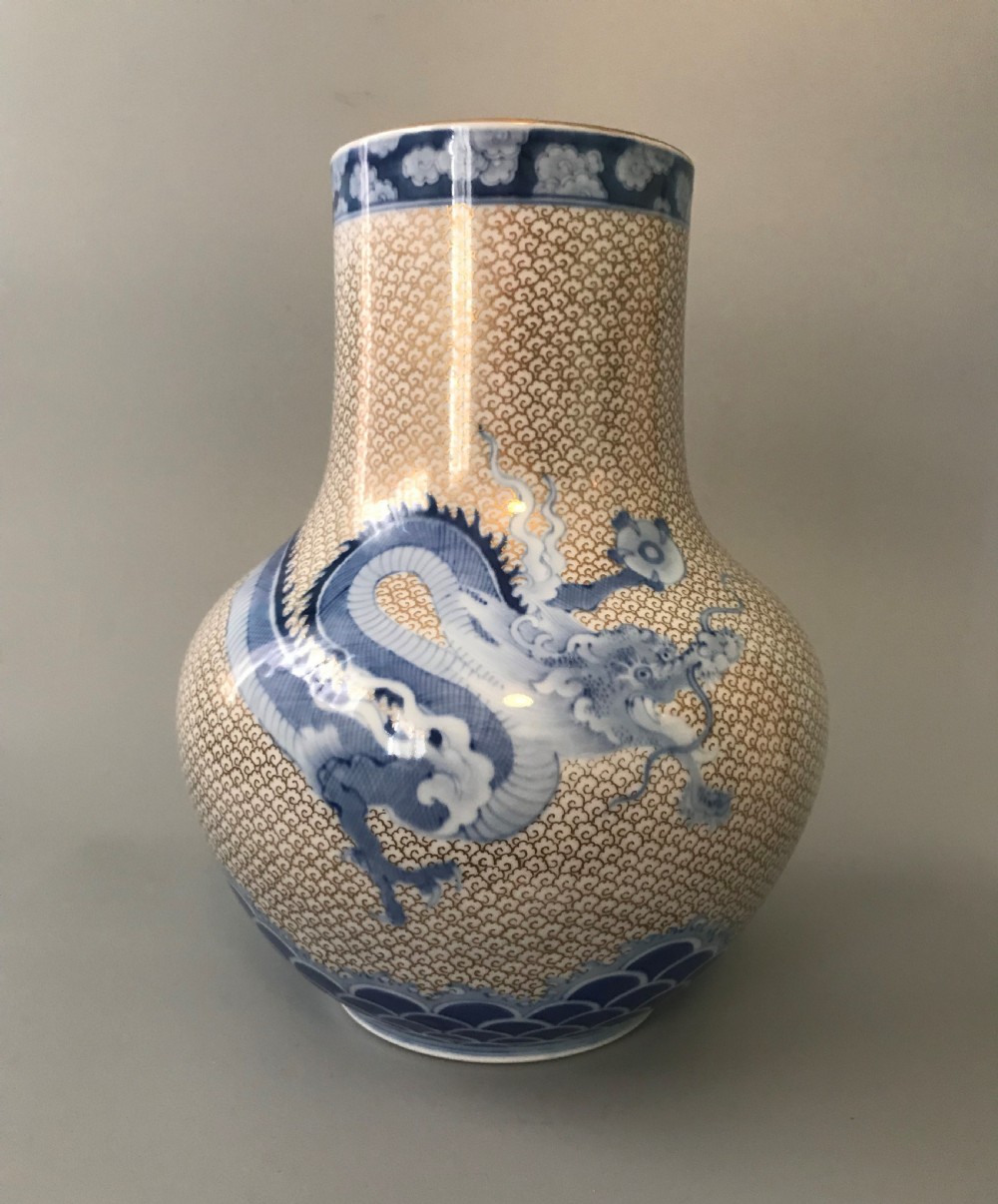 LARGE JAPANESE VASE by FUKAGAWA .