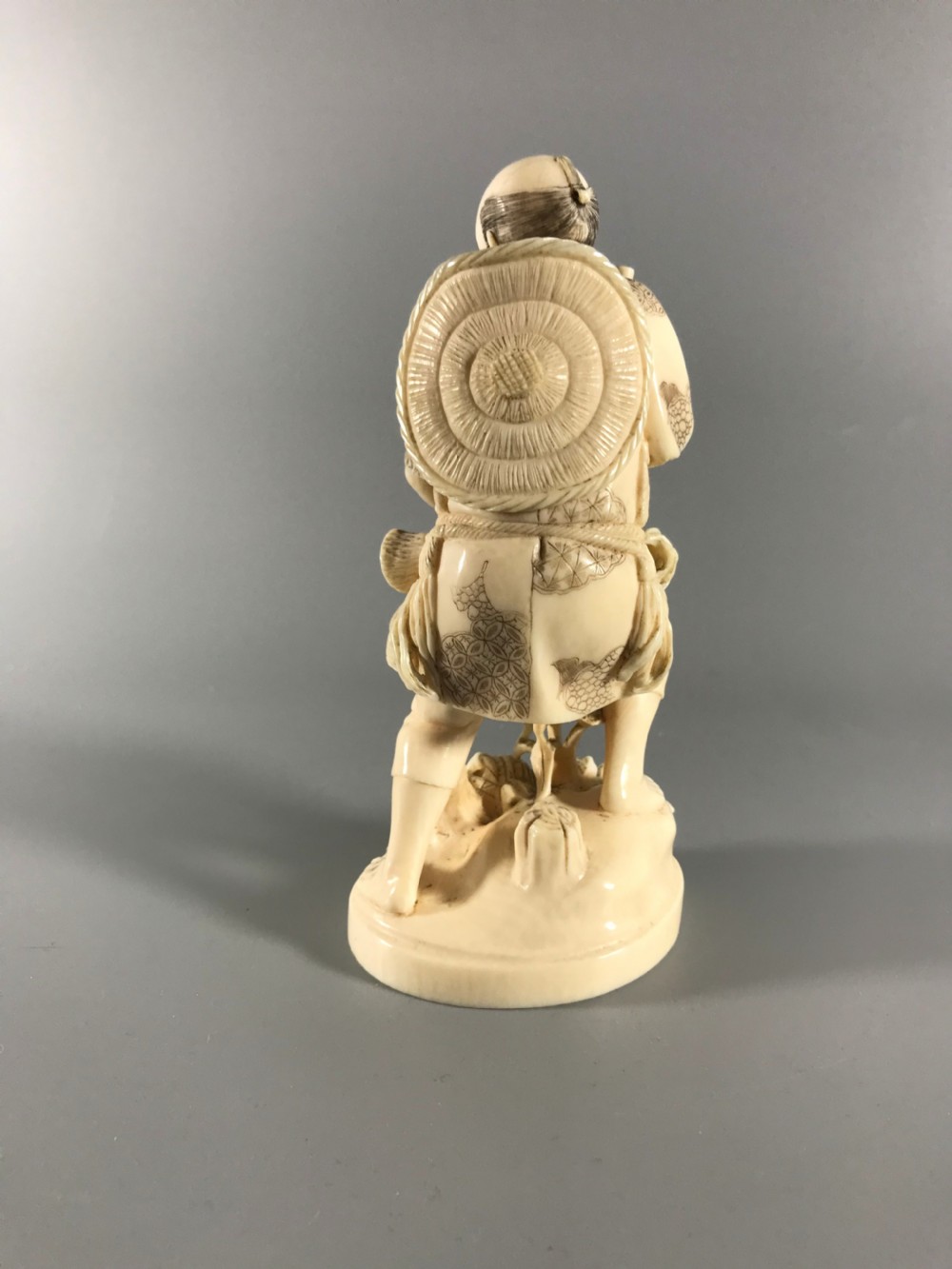 JAPANESE IVORY OKIMONO of a FISHERMAN View IV