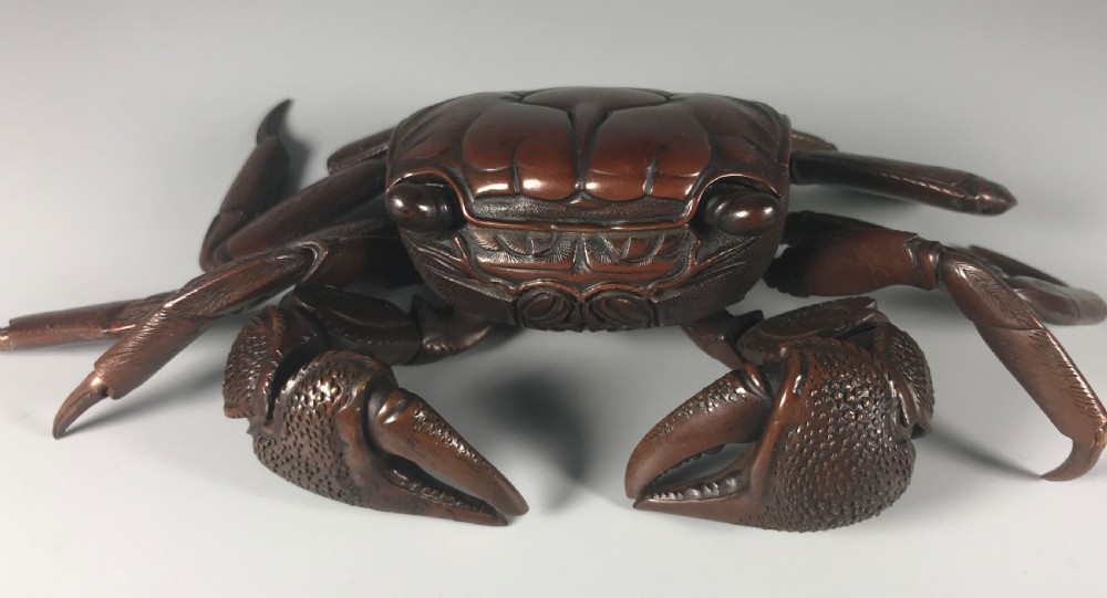 JAPANESE ARTICULATED BRONZE CRAB View II