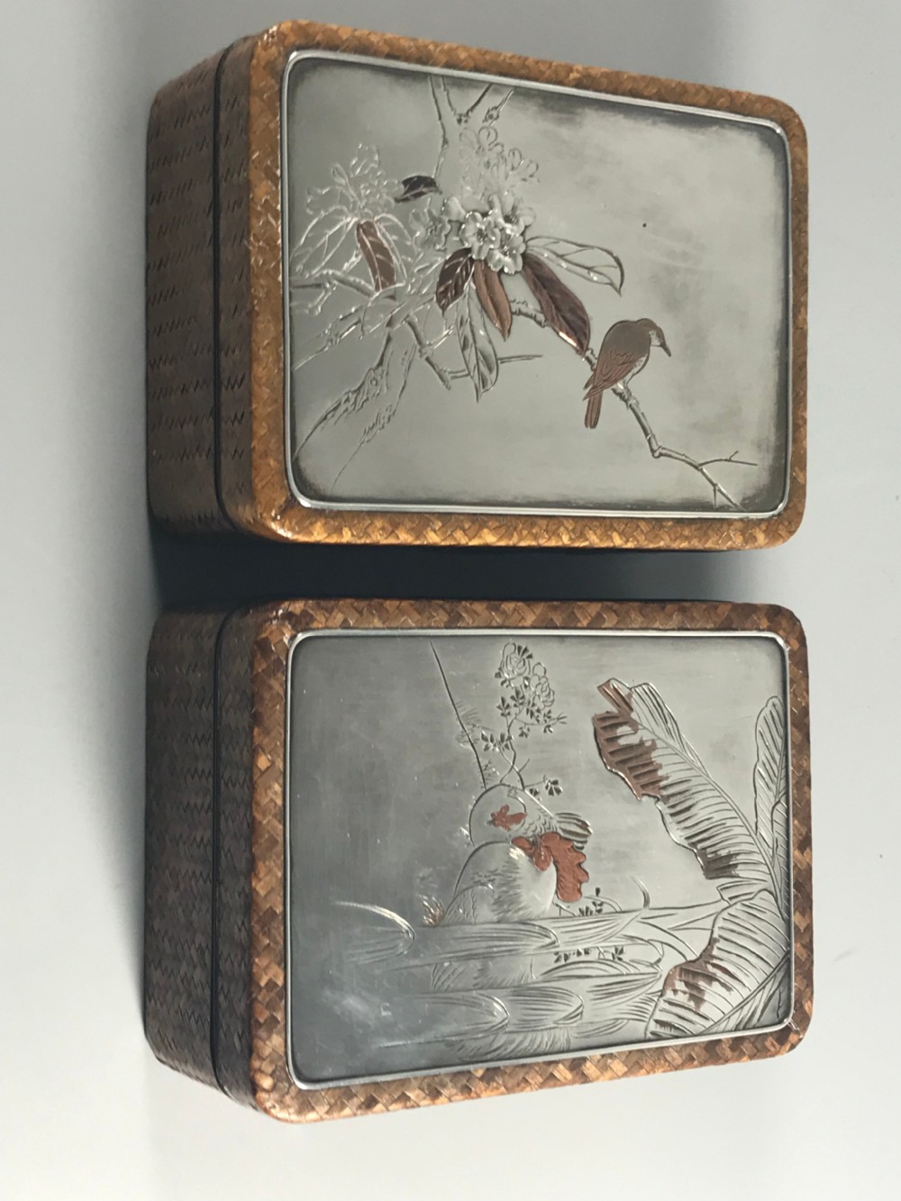 Japanese lacquer and mixed metal boxes View II