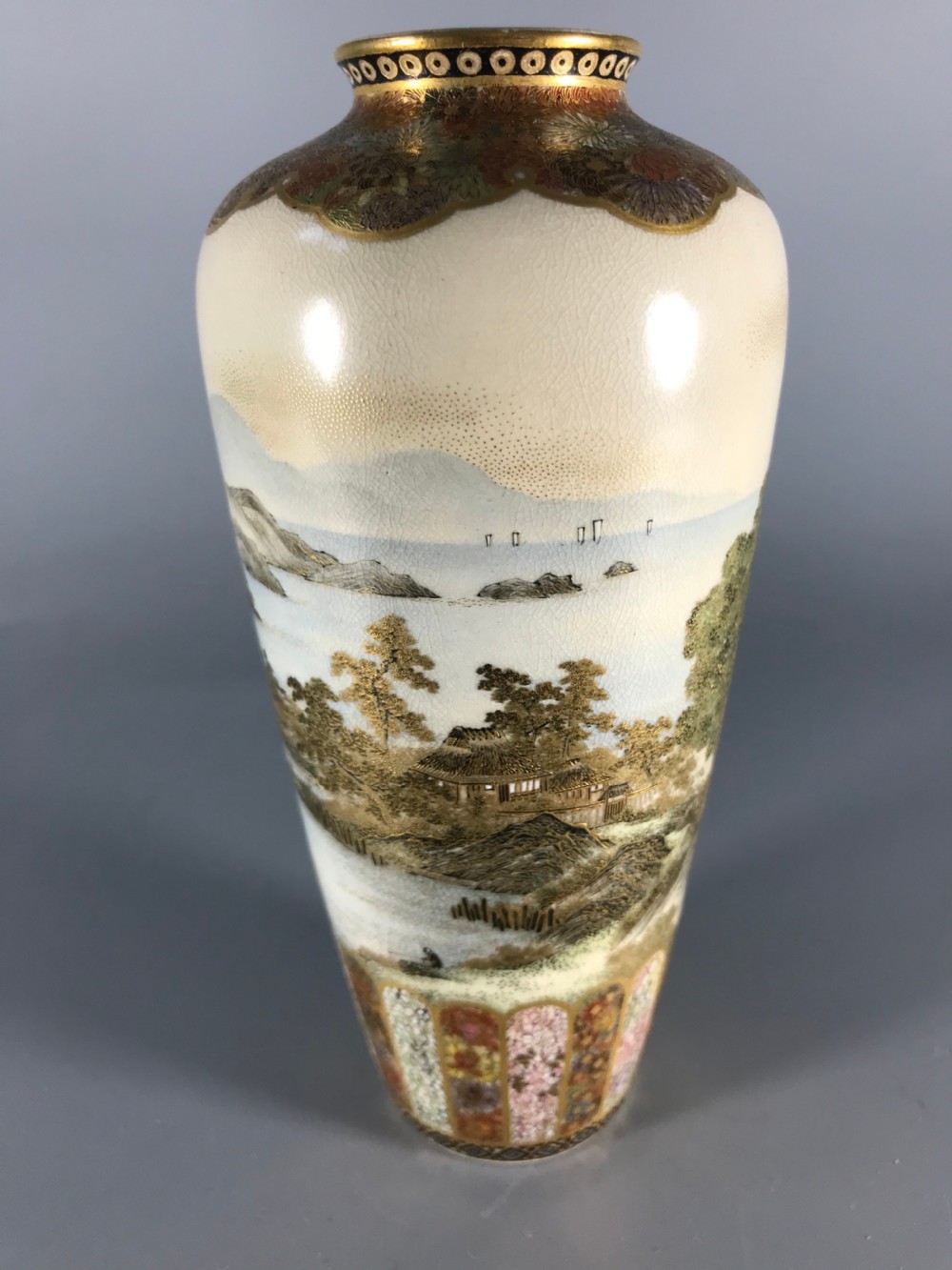 Large Japanese satsuma vase by Yabu Meizan View VI