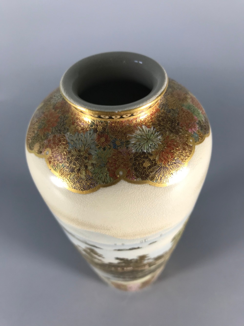Large Japanese satsuma vase by Yabu Meizan View VII