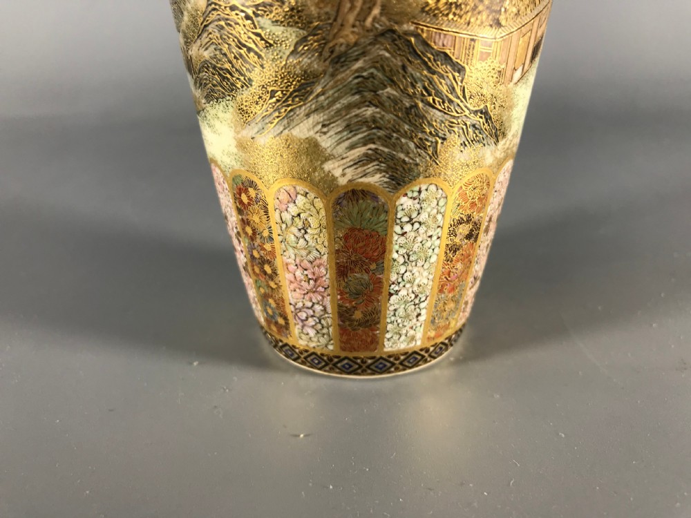 Large Japanese satsuma vase by Yabu Meizan View VIII
