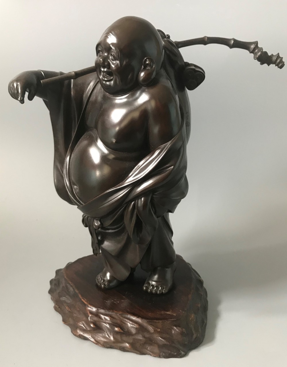 Wonderful Meiji  Japanese Bronze of Hotei .